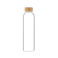 Botella de agua de vidrio ecológica de bambú natural con cuerda